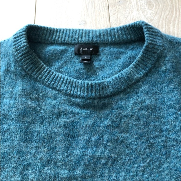 J. Crew 100% Lambswool Classic Crew Neck Sweater in Blue Green Men’s Size L - Picture 5 of 10
